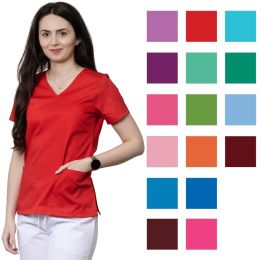 Work Uniforms/PROFESSIONAL UNIFORMS/Women`s Blouses and Coats - MIRA Premium Women's Scrub, Red - Medical Uniform