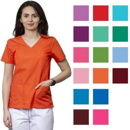 Work Uniforms/PROFESSIONAL UNIFORMS/Women`s Blouses and Coats - MIRA Premium Women's Scrub, Orange - Medical Uniform