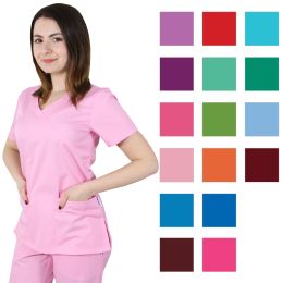 Work Uniforms/PROFESSIONAL UNIFORMS/Women`s Blouses and Coats - MIRA Premium Women's Scrub, Light Pink - Medical Uniform