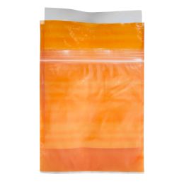 Medical Laborator/CONSUMABILE LABORATOR/Recipiente Recoltare - Punga transport probe biologice polietilena 16x16.5 cm cu fermoar zip-lock si buzunar documente, portocalie, set 100 bucati