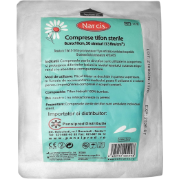 Zahnarztpraxis/GAZEKOMPRESSEN & VERBÄNDE/Gazekompressen und Verbände - Sterile Baumwollgaze Tupfer, 10x8cm, 50 Stück