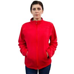 Uniforme/UNIFORME LUCRU/Imbracaminte fleece polar - Jacheta medicala polar JOE, unisex, rosie