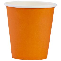 Pahare unica folosinta din carton 180ml portocalii 50 bucati