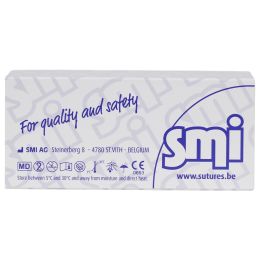  - Офталмологичен конец найлон 8-0 черен монофиламент 30 см с 3/8 кръг 6 мм шпатуласти игли, за роговица и склера, кутия с 12 броя