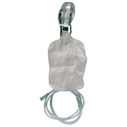 Orvosi gyakorlat/ELSŐSEGÉLY - LÉGZÉS/Oxigénterápia - PRIMA oxigénmaszk 600 ml-es tartállyal, M, gyermekeknek, fehér/zöld