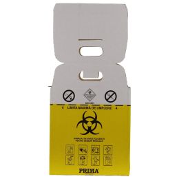 Arztpraxis/INFEKTIÖSER MEDIZINISCHER ABFALL/Medizinische Abfallbeutel und -boxen - 40-Liter-Medizabfallbox mit gelbem Biohazard-Beutel, dreilagige Pappe, ADR-zertifiziert, für die Sammlung und Verbrennung infektiösen Abfalls