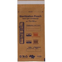 Sterilisation und Desinfektionsmittel/STERILISATION/Sterilisationsbeutel und -rollen - Selbstversiegelnde Papiertüten für Trockenhitze, braun, 75x150mm, 100 Stück