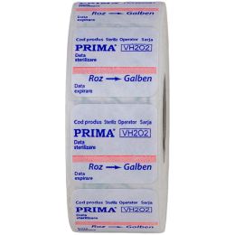 Sterilizare & Dezinfectanti/STERILIZARE/Indicatori & Accesorii Sterilizare - Etichete dublu adezive PRIMA cu indicator chimic pentru sterilizare cu plasma, 29 x 28 mm, 500/rola