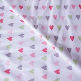 Tesatura textila, bumbac, inimi roz, 2.4 x 1m
