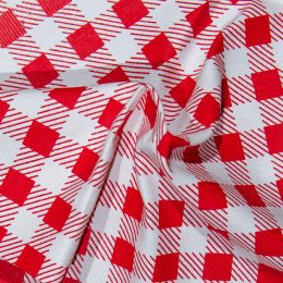 Stoffe & Schneidereibedarf/Bedruckte Stoffe - Tischdeckenstoff, Baumwolle, weiß/rot kariertes Muster, 1,5 x 1 m