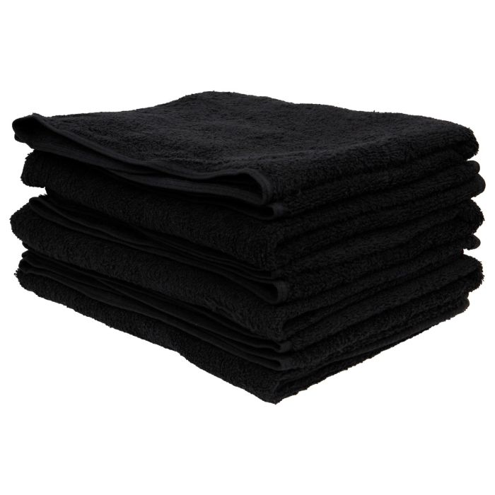 6er-Pack Handtuch-Set Baumwolle 50x90cm 600g/m2 schwarz