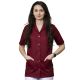 Uniformes de Travail/UNIFORMES PROFESSIONNELS/Blouses et vestes pour femmes - Blouse médicale ANA Premium pour femme, manches courtes, boutons, 3 poches, grenat, taille S