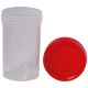 Medical Laboratory/LABORATORY SUPPLIES/Sample Recipients - PRIMA Sterile Urine Sample Container 60 ml, Transparent, Red Cap, Polypropylene