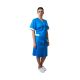 Horeca/HORECA CLOTHING AND ACCESSORIES/HORECA Coats and Costumes - ZOE Premium maid long dress, short sleeve, buttons, 3 pockets, blue with white border, M