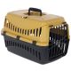 Ветеринарен/ДРЕХИ И АКСЕСОАРИ ЗА ДОМАШНИ ЛЮБИМЦИ/Аксесоари за домашни любимци - Транспортна кутия за малки домашни любимци за котки и малки кучета, пластмасова транспортна кутия с пластмасова врата и слотове за кола, жълто/черно, 45x30x30 см - Клетка за пътуване с домашни любимци до 10 кг