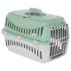 Ветеринарен/ДРЕХИ И АКСЕСОАРИ ЗА ДОМАШНИ ЛЮБИМЦИ/Аксесоари за домашни любимци - Транспортна кутия за малки домашни любимци за котки и малки кучета, пластмасова транспортна кутия с пластмасова врата и слотове за кола, ментово зелено/ светло сиво, 45x30x30 см - Клетка за пътуване с домашни любимци до 10 кг